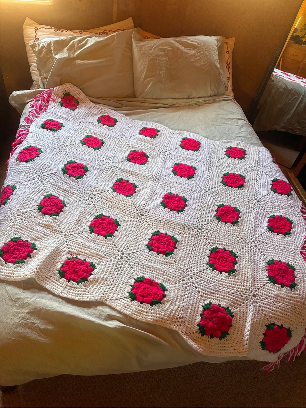 Rose Granny Square Afghan